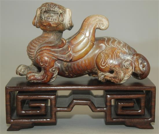 Two Chinese bowenite jade carvings, 20th century,